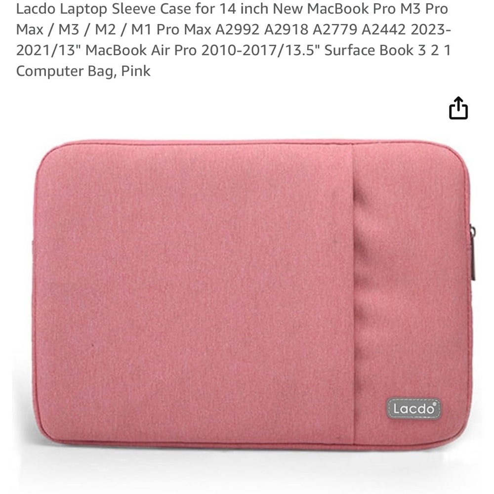 Lacdo laptop pink sleeve case for women‎